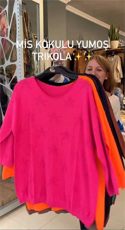 Yıldız Desenli Mis Kokulu Yumoş Triko Bluz