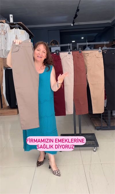 Yüksek Bel Likralı Cotton Bilek Boy Pantolon