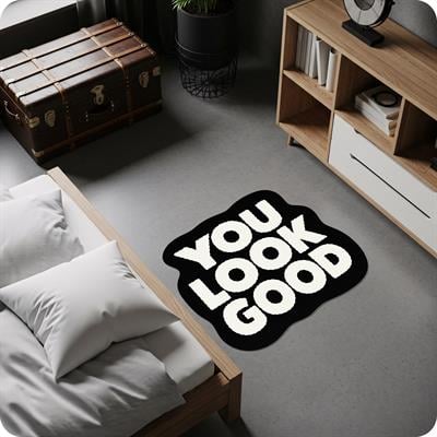 You Look Good Yazılı Halı – Modern ve Eğlenceli Dekoratif Halı