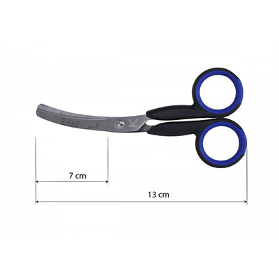Finny Plastik Saplı Eğri Uçlu Manifaturacı Makası 5 no 12,70cm (D204)(72313)
