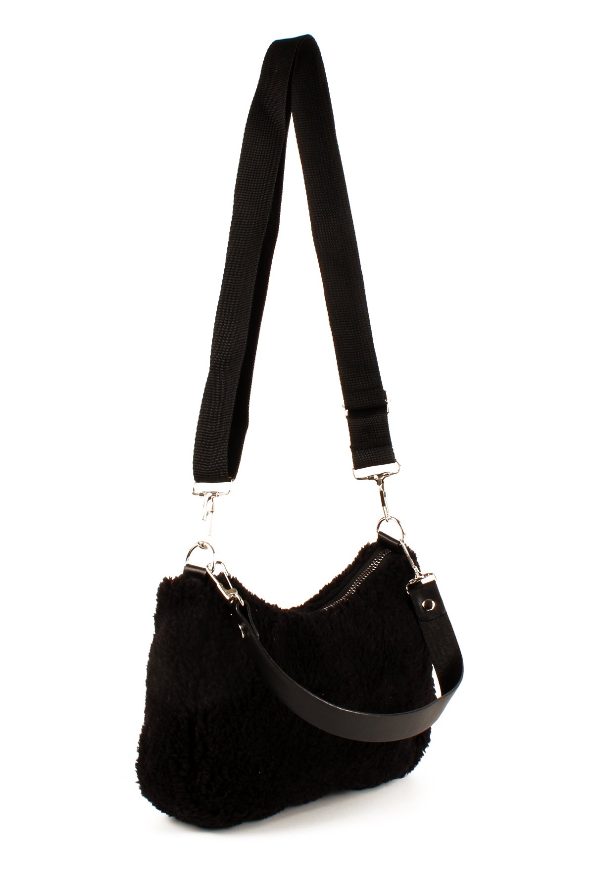 LWE10716-SyhTalhaLuwwe Bag'sKadın Çift Askılı Suni Kürklü-Peluş Baget Omuz Çantası (10716)