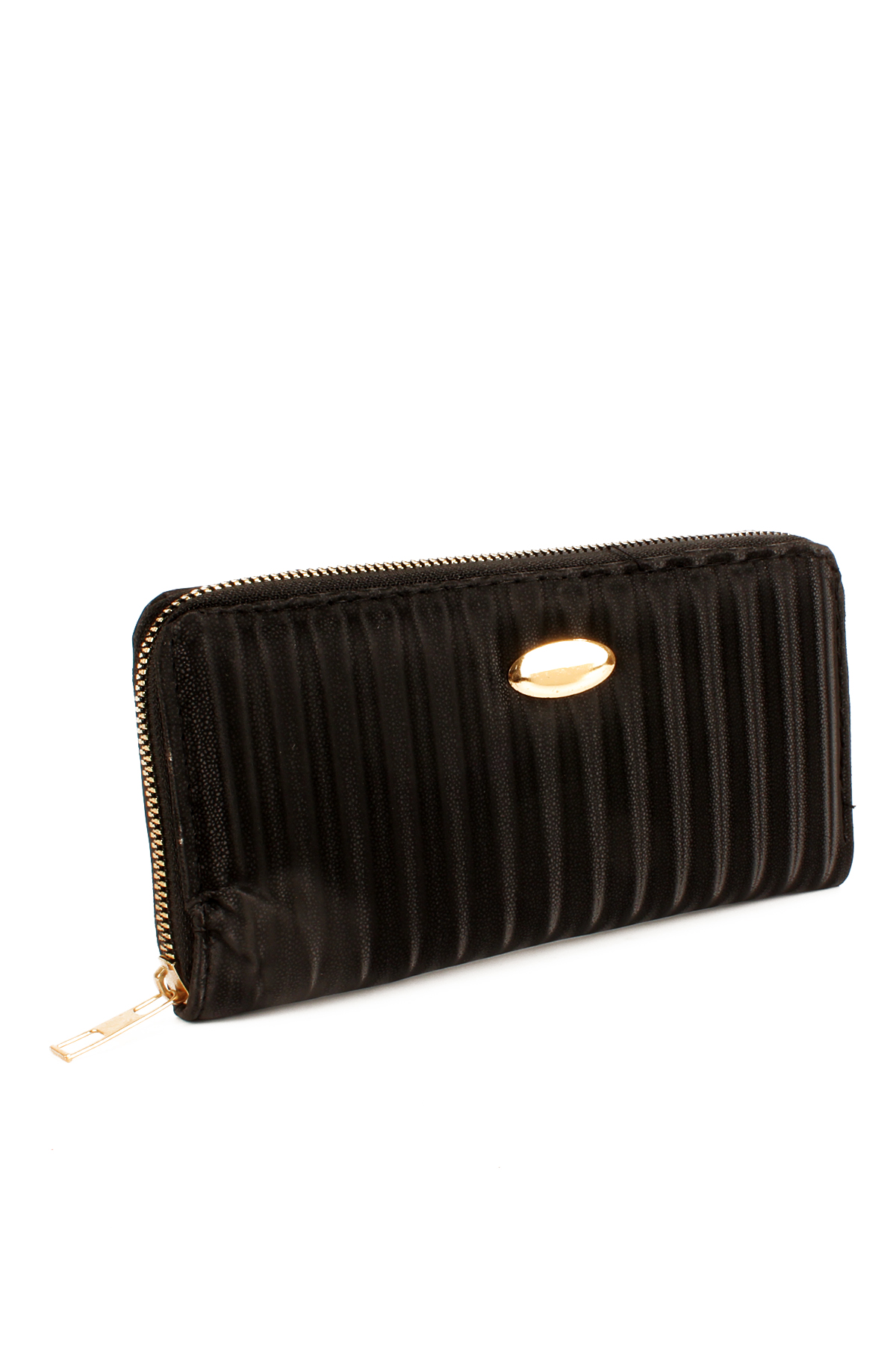 LWE50712-SyhTalhaLuwwe Bag'sKadın Fermuarlı Şeritli Saten Doku Üç İç Bölmeli Cüzdan Ve Kartlık  (50712)