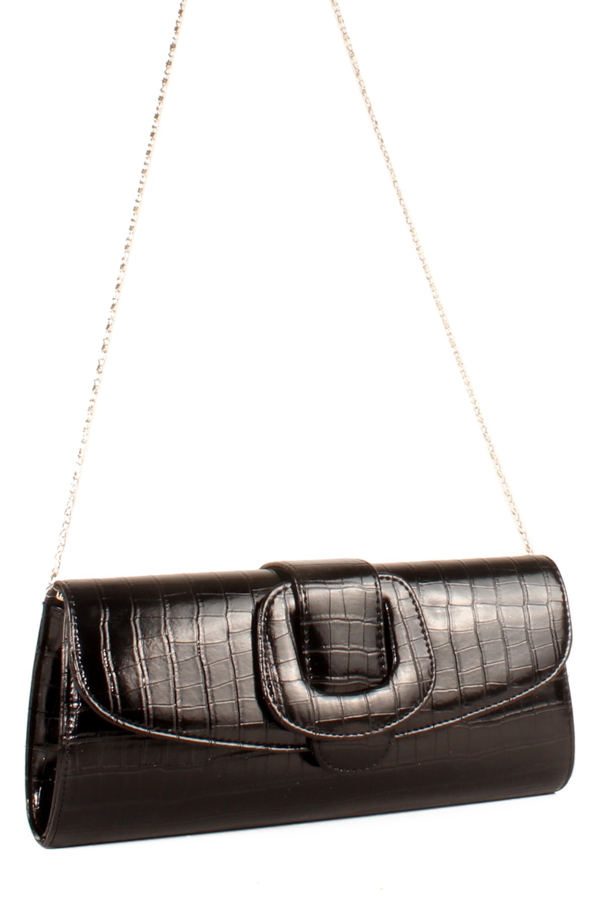 LWE1635-SyhTalhaLuwwe Bag'sKadın Kemer Detaylı Destekli Kasa Özel Derili Zincir Omuz Askılı Lüx Abiye Portföy Çanta (1635)