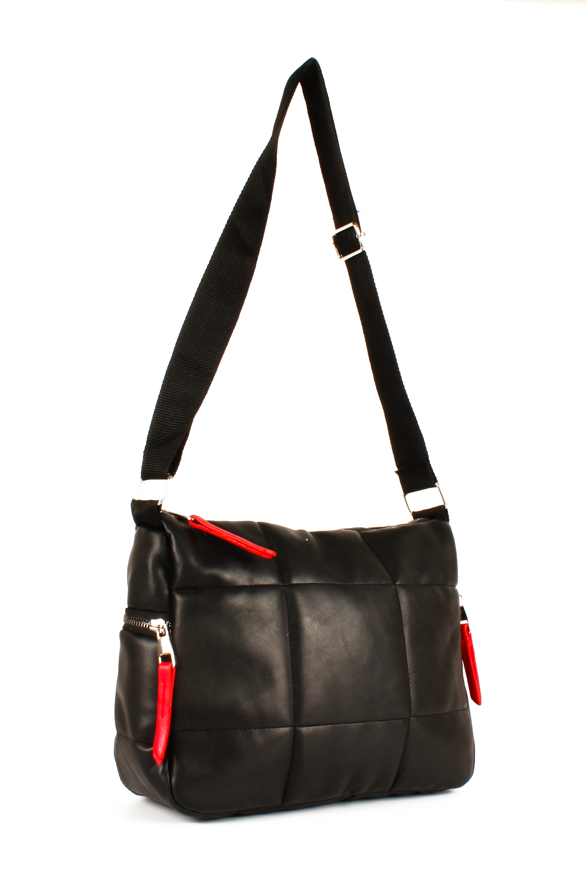 LWE1733-SyhTalhaLuwwe Bag'sKadın Kolon Askılı Yan Cepli Kapitoneli Nakışlı Orta Boy Omuz Çantası (1733)