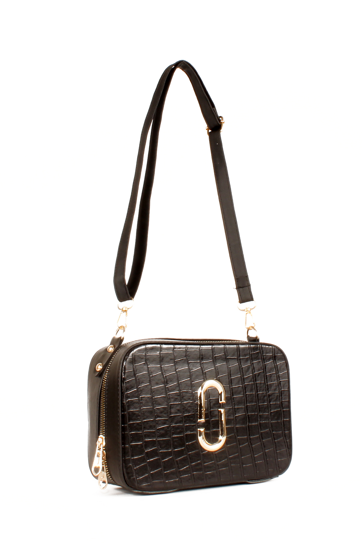 LWE10636-SyhTalhaLuwwe Bag'sKadın Özel Seri Desenli Deri Kasalı Çift Yön Fermuarlı Omuz Çantası (10636)