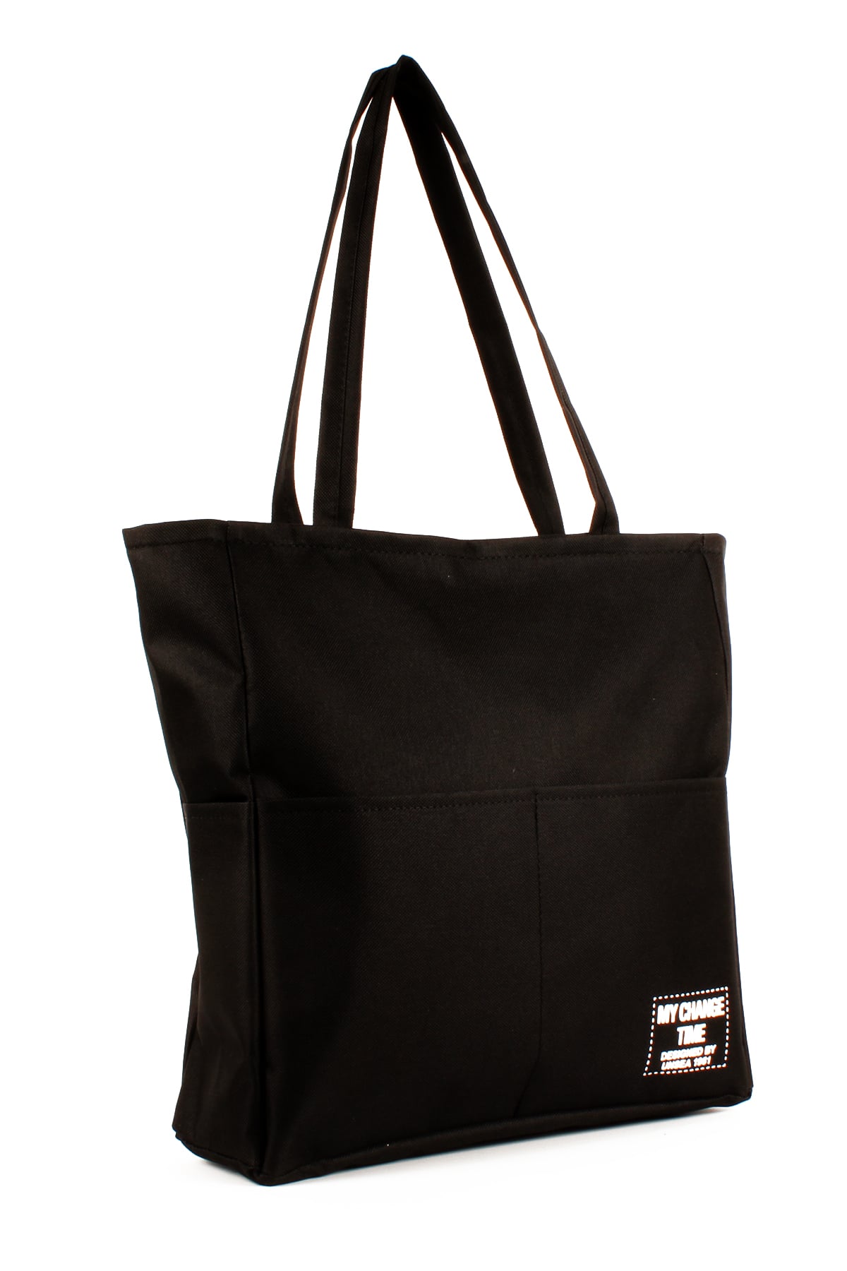 LWE20694-SyhTalhaLuwwe Bag'sKadın Paraşüt Kumaş Ön ve Yan Gözlü Yazı Detaylı Shopper Çanta (20694)