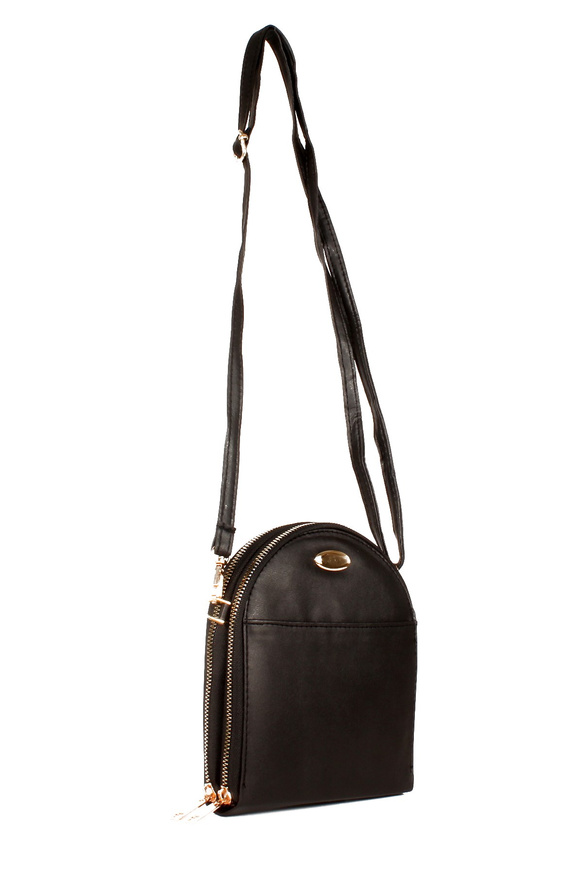 LWE20561-STalhaLuwwe Bag'sKadın-Siyah-Cüzdan Tarz Kartlıklı Fermuarlı İki Bölmeli Omuz-Çapraz Çanta (20561)