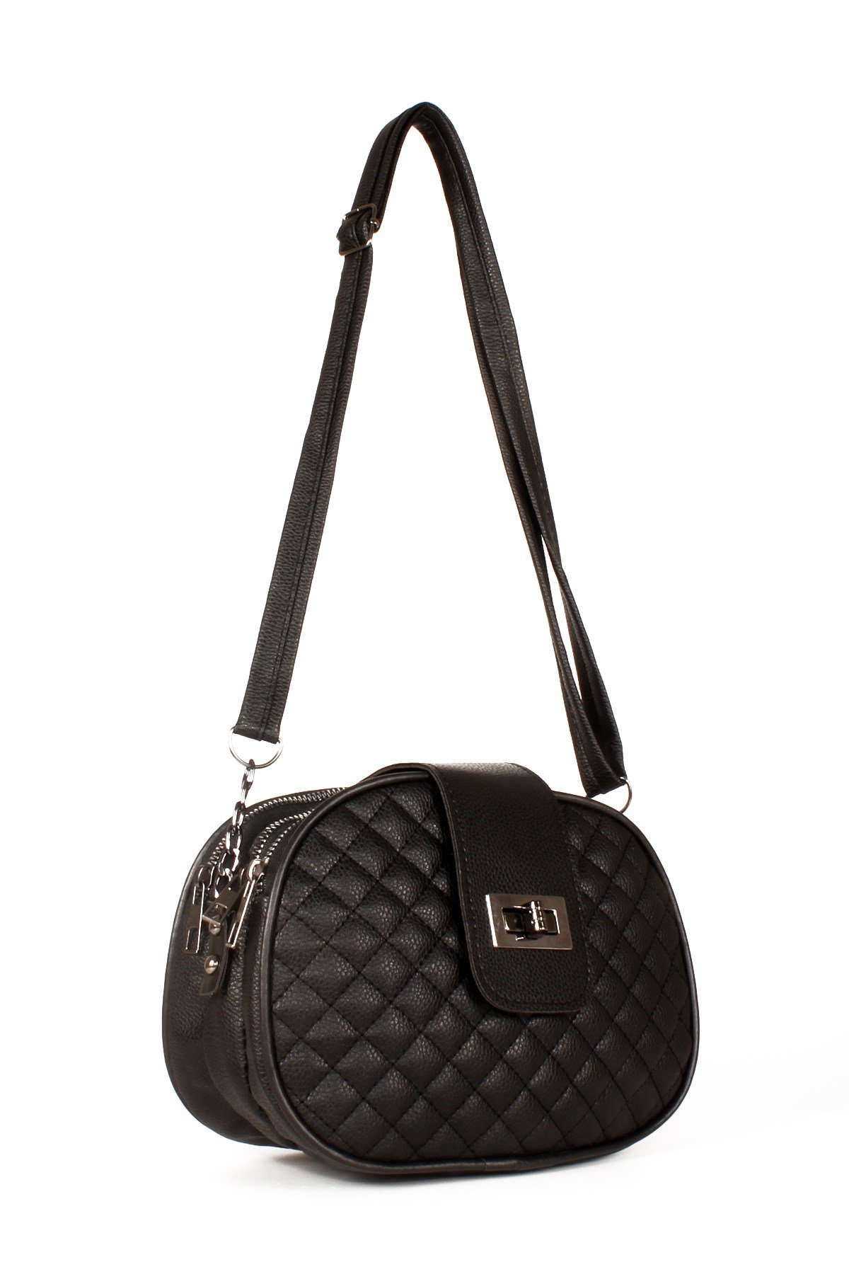 LWE20568-STalhaLuwwe Bag'sKadın ÜÇ Bölmeli Kapitone Nakışlı Kemer Detaylı Omuz Çantası (20568)