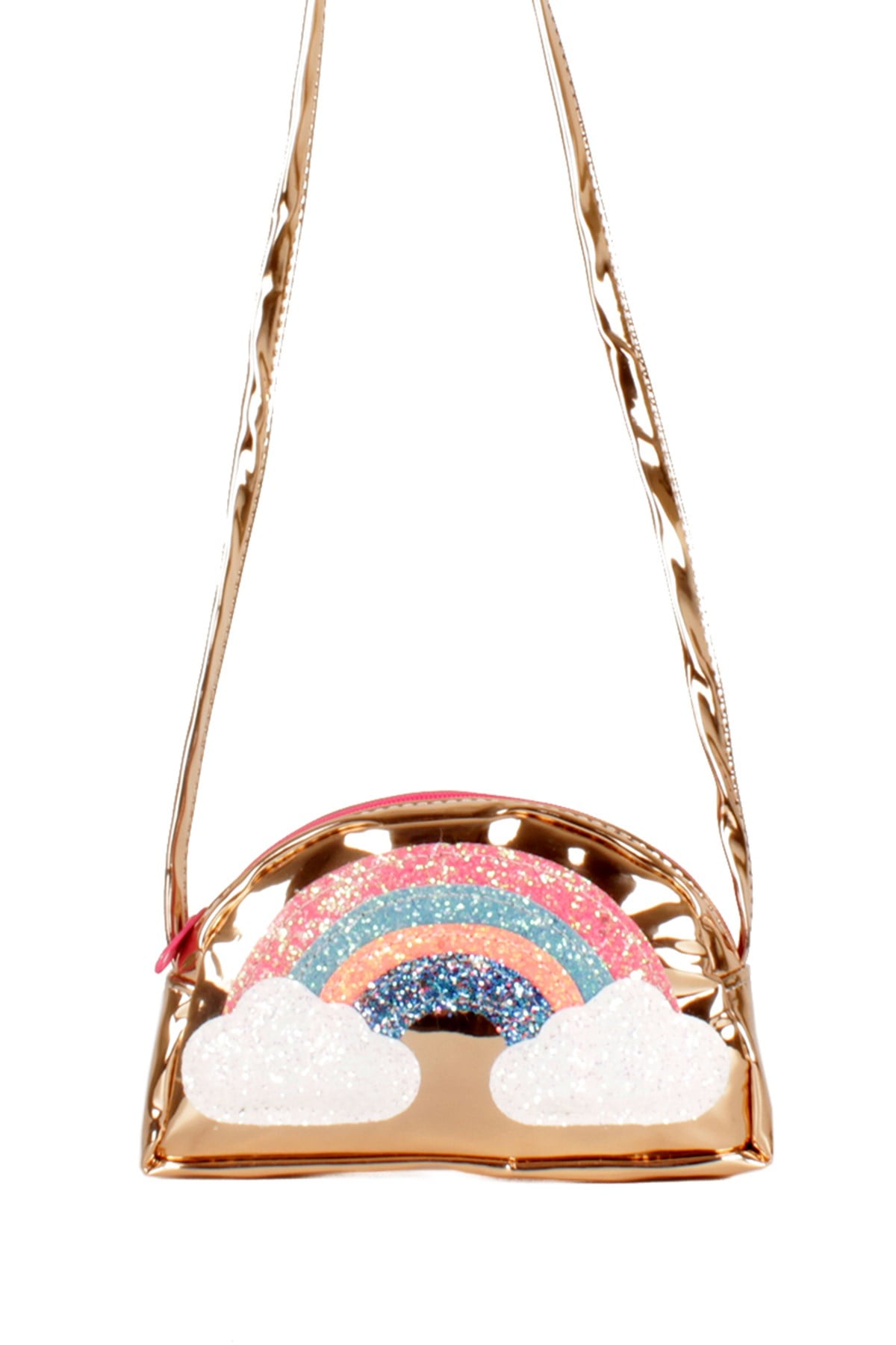 LWE30531-GldTalhaLuwwe Bag'sKız Çocuk Yumuşak Hologram Gökkuşaklı Omuz Çantası (30531)