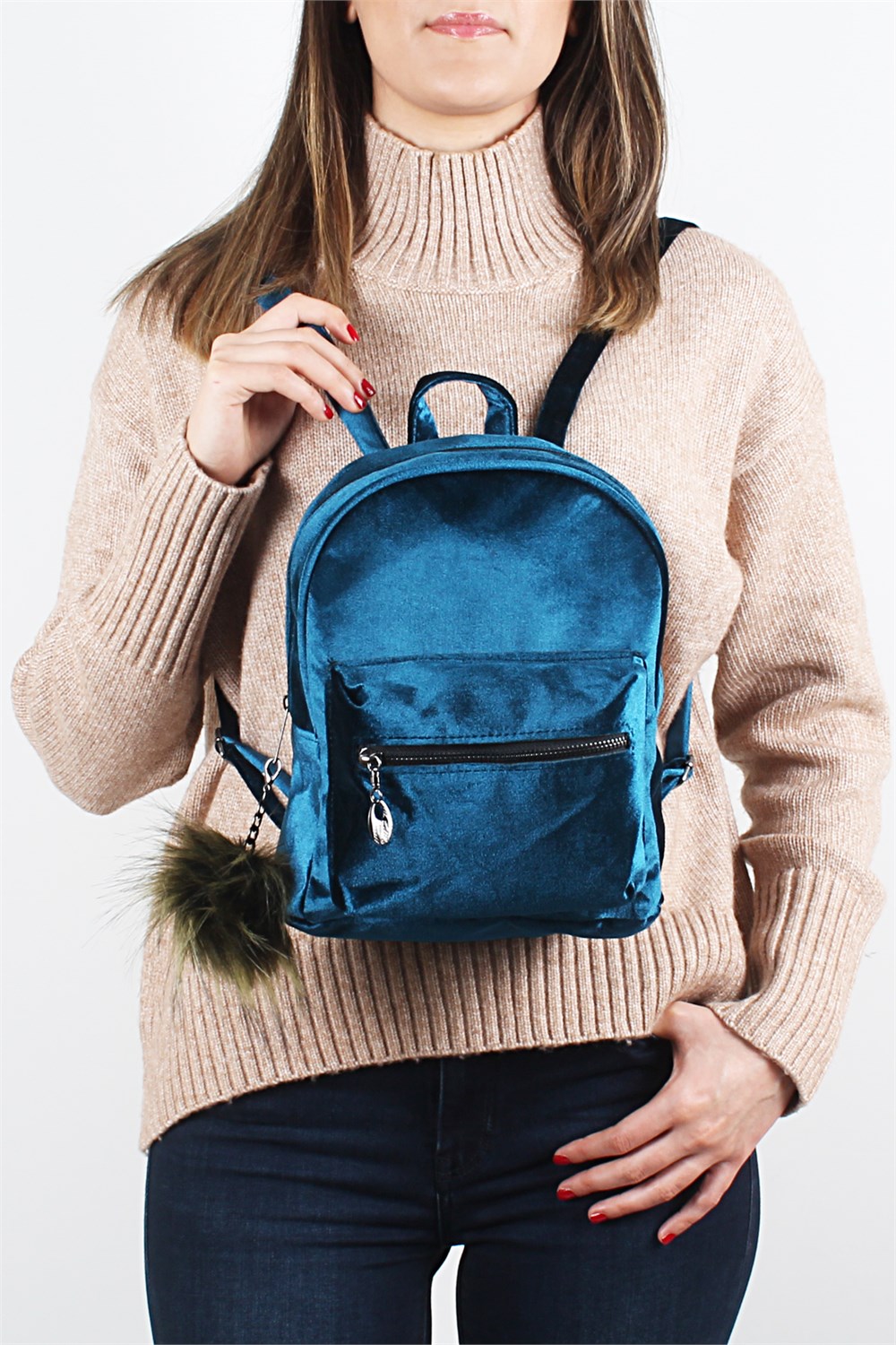 Luwwe Bag's İnci Kadife Sırt Çantası