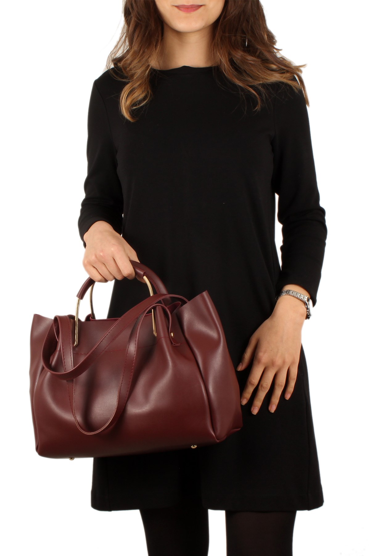 LWE20258-BRDLuwweLuwwe Bag'sBordo Kadın El ve Omuz Çantası LWE20258-BRD