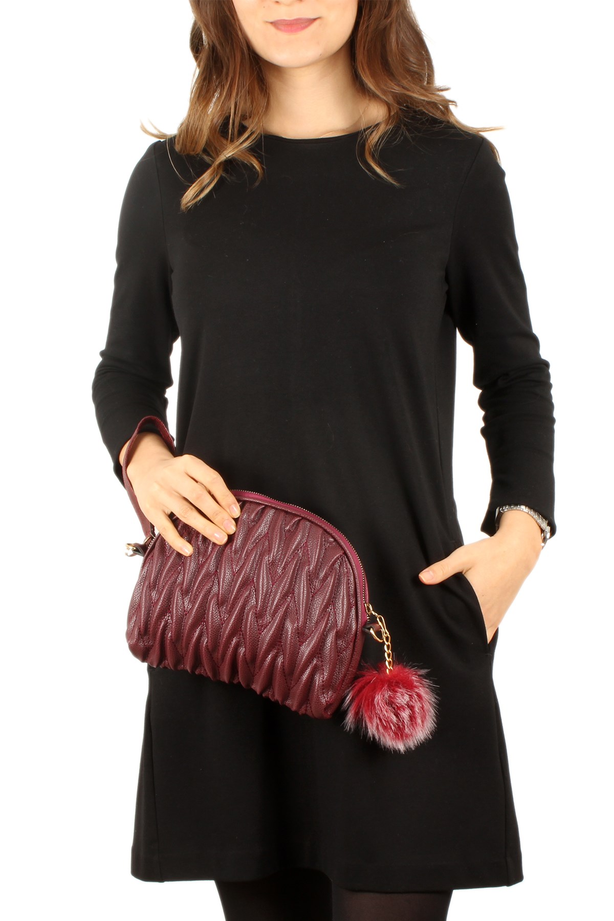 LWE20259-BRDLuwweLuwwe Bag'sBordo Kadın Portföy / Clutch Çanta LWE20259-BRD