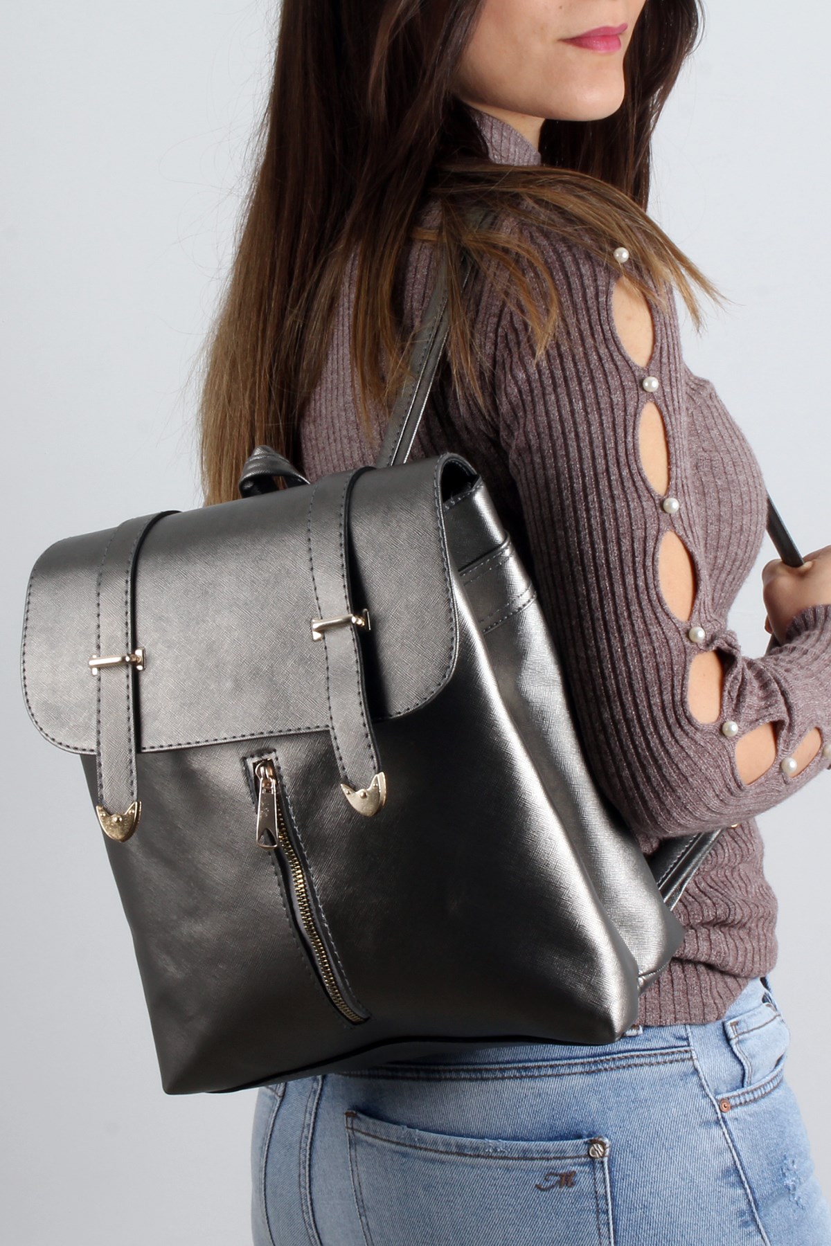 LWE20250-GMŞLuwweLuwwe Bag'sGümüş-Kadın Sırt Çantası (LWE20250-GMŞ)