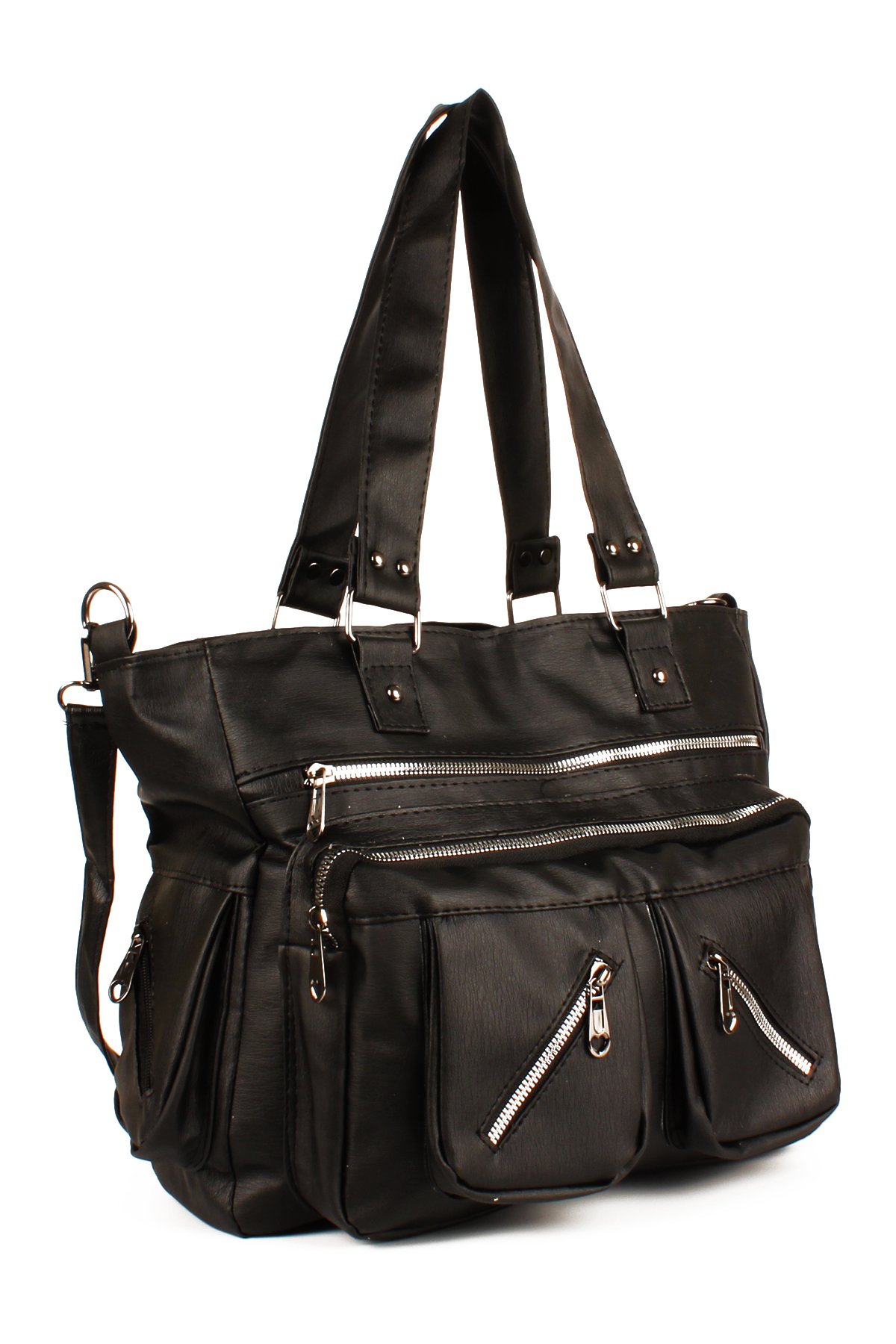 LWE1751-SyhTalhaLuwwe Bag'sKadın Çok Çepli İki Bölmeli Anne Tarz Yıkama Deri Salaş El ve Omuz Çantası (1751)