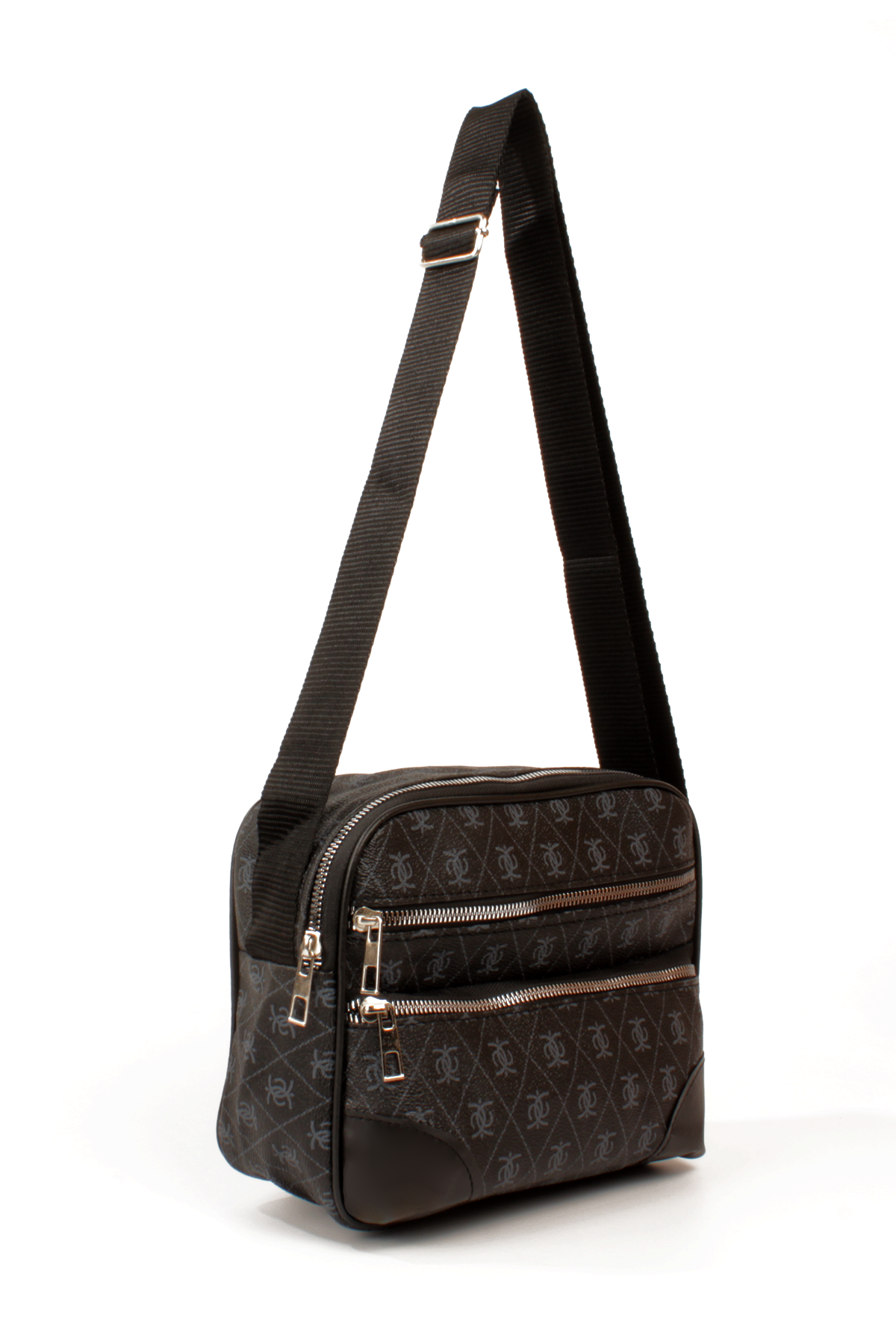 LWE20788-SyhTalhaLuwwe Bag'sKadın Çok Gözlü Desenli Deri Spor Kolon Askılı Yazı Detaylı Omuz&Çapraz Çanta (20788)