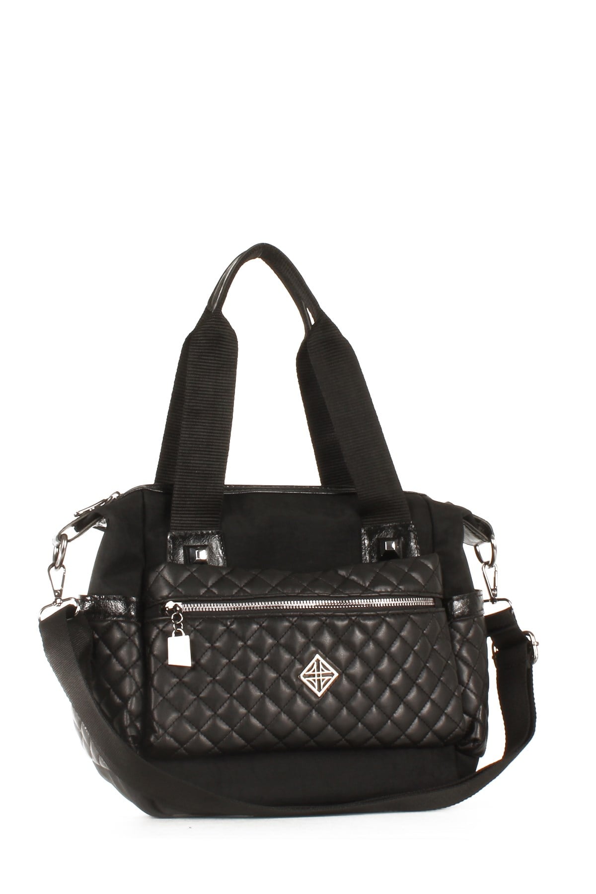 LWEB1443-SLuwweLuwwe Bag'sKadın Kapitoneli Saten El ve Omuz Çantası (B1443)
