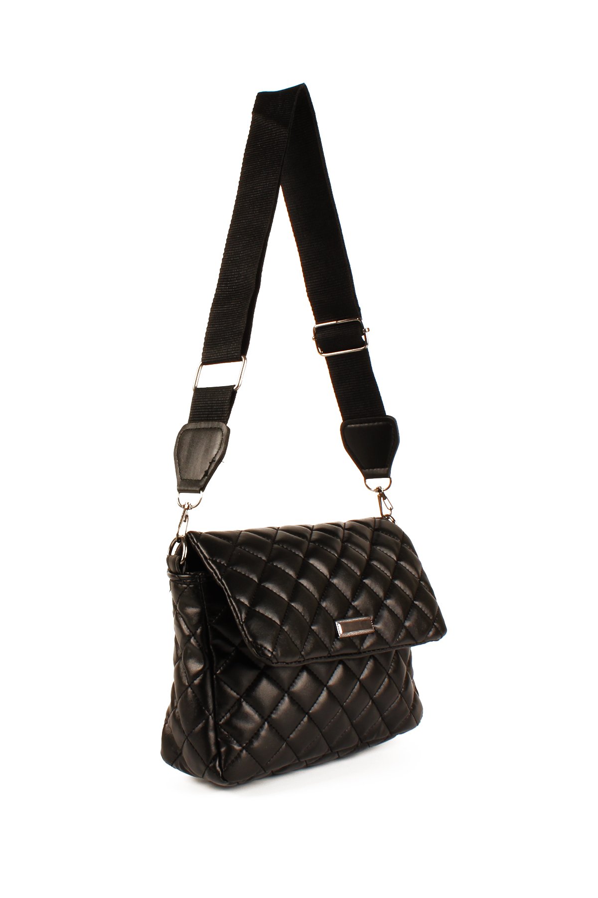 LWE20736-SyhTalhaLuwwe Bag'sKadın Kolon Askılı Kapitoneli Özel Nakışlı Kapaklı Omuz Çantası (20736)