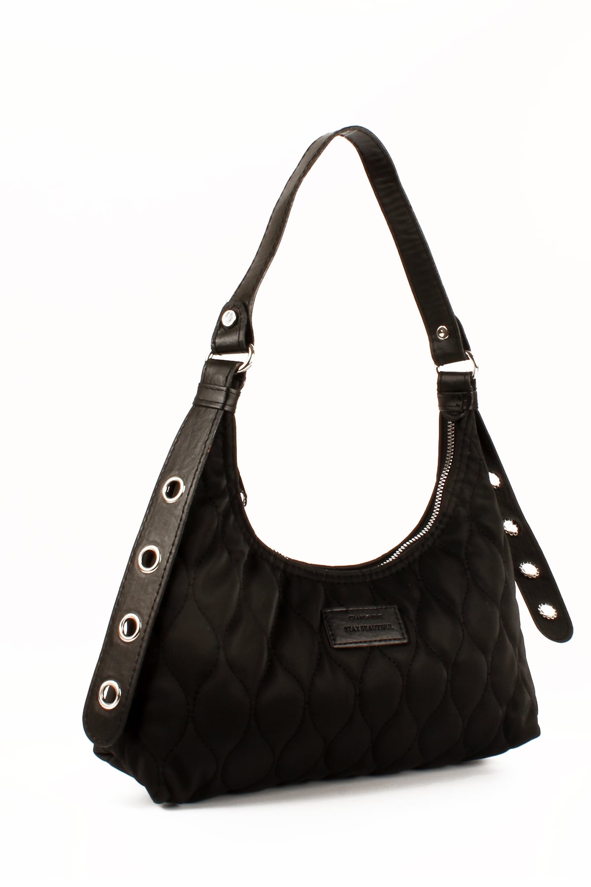 LWE10686-SyhTalhaLuwwe Bag'sKadın Paraşüt Kumaş Özel Nakışlı Kemer Detaylı Baget Çanta (10686)