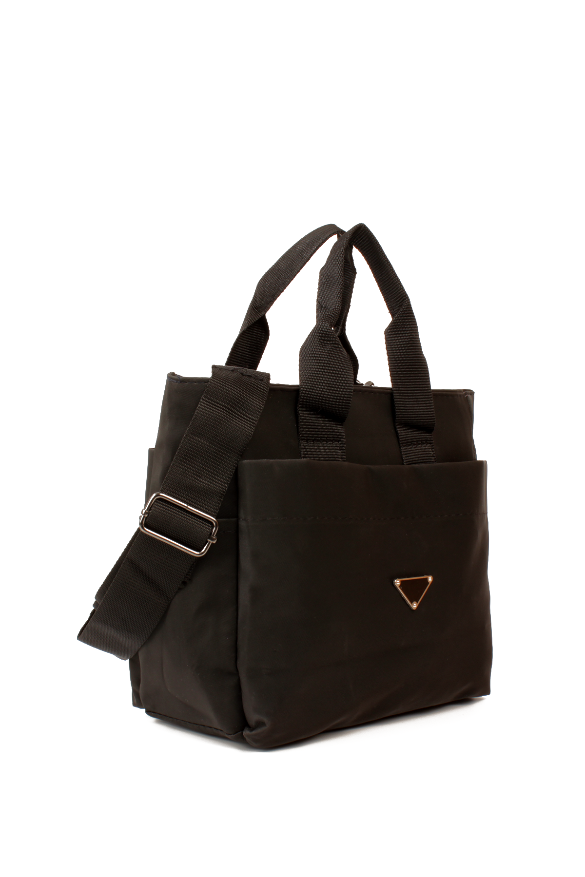 LWE1798-SyhMusabLuwwe Bag'sKadın Üç Bölmeli Logo Detaylı Sık Dokuma Saten Doku El Sapı ve Omuz Askılı El ve Omuz Çantası (1798)