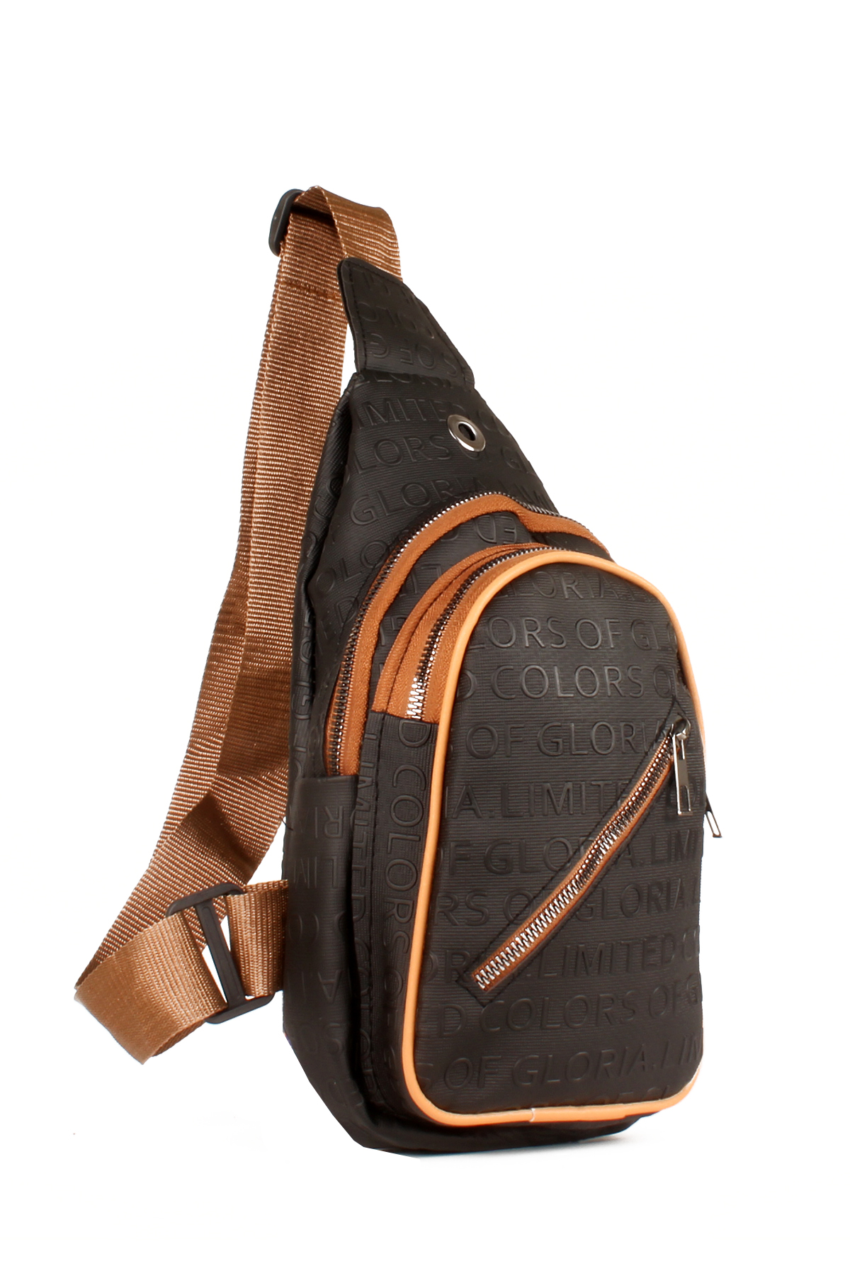 LWE20609-SyhTalhaLuwwe Bag'sKadın Üç Bölmeli Yazı Detaylı Sırt ve Göğüs Çantası (20609)