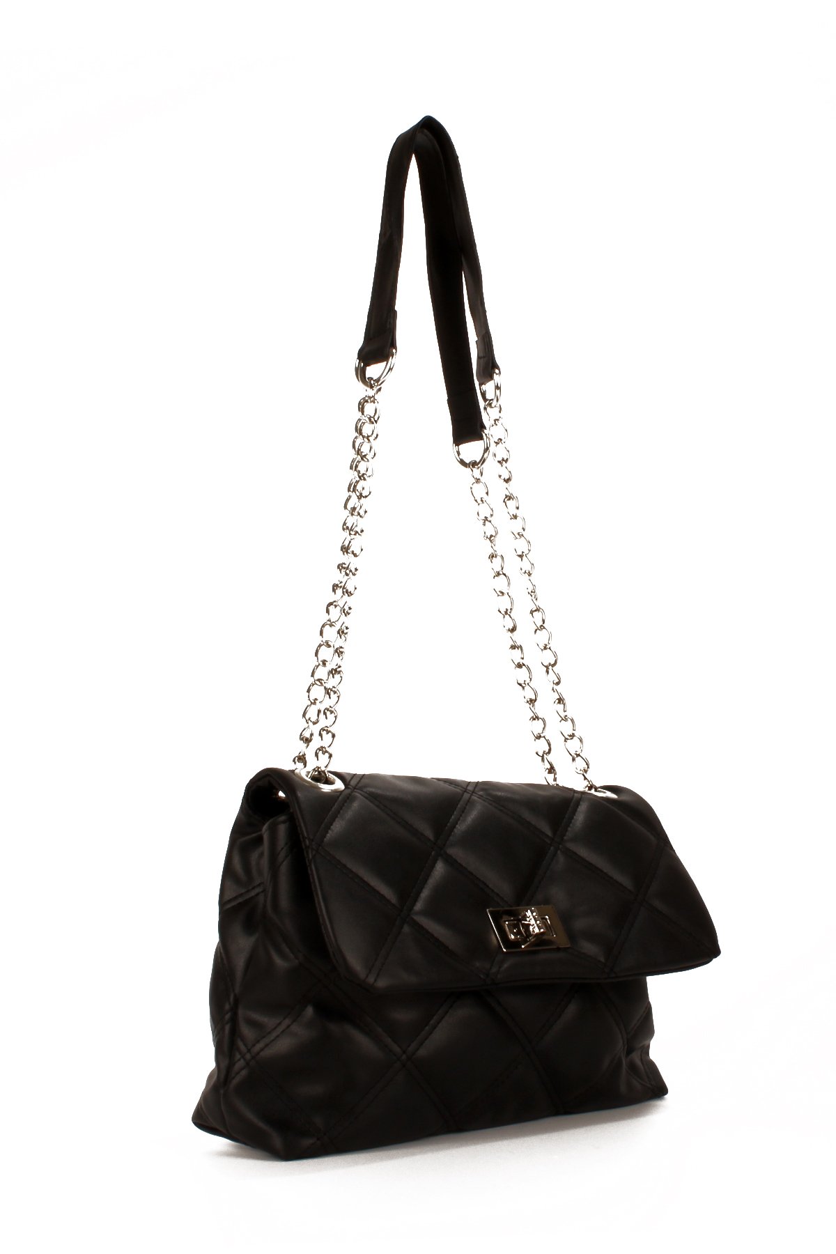 LWE10669-SyhTalhaLuwwe Bag'sKadın Zincir Askılı Kapaklı Kapitoneli Yumuşak Doku Omuz Çantası (10669)