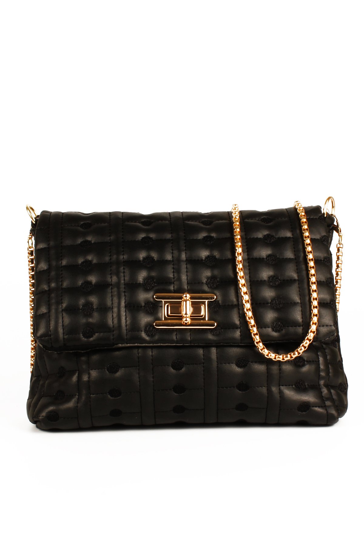 LWE10752-SyhTalhaLuwwe Bag'sKadın Zincir Askılı Kapitoneli Özel Dokuma Nakışlı Omuz Çantası (10752)