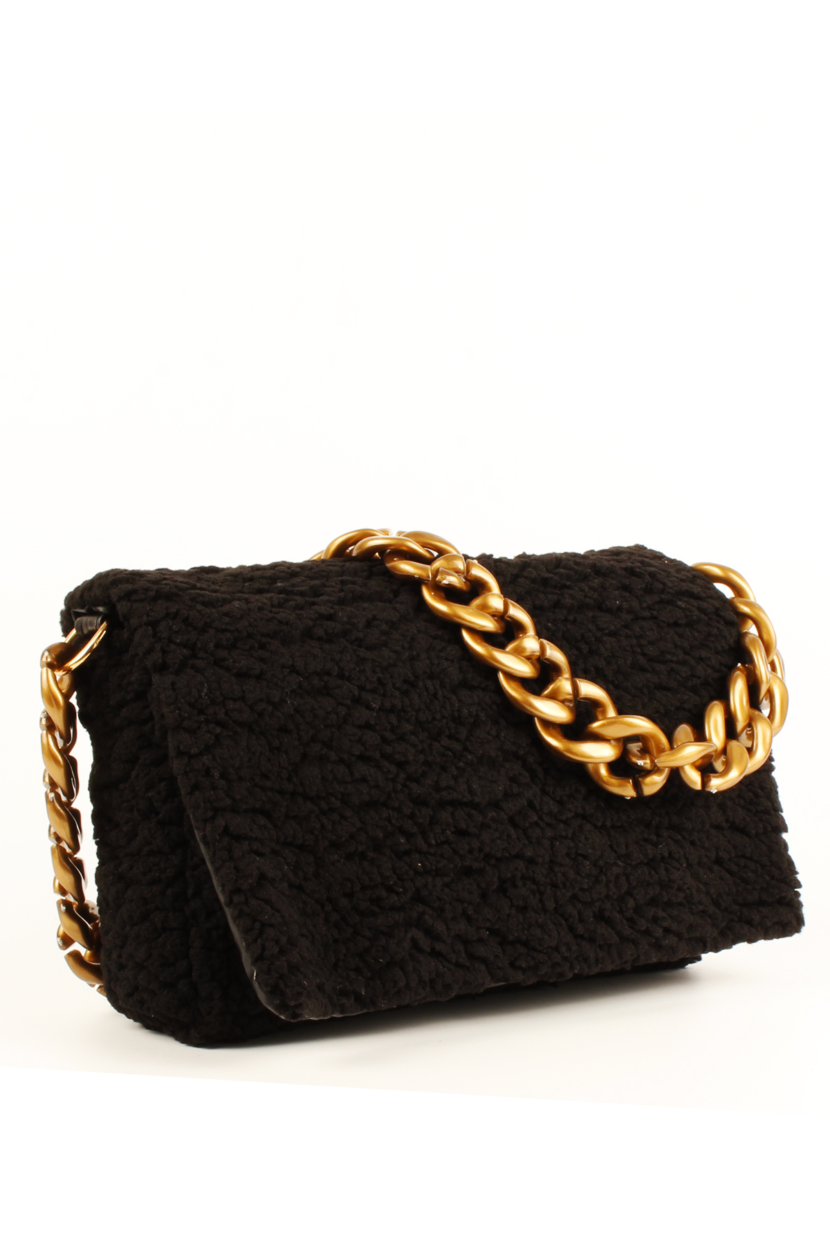 LWE20731-SyhTalhaLuwwe Bag'sKadın Zincir Askılı Suni Kürklü-Peluş Baget Omuz Çantası (20731)