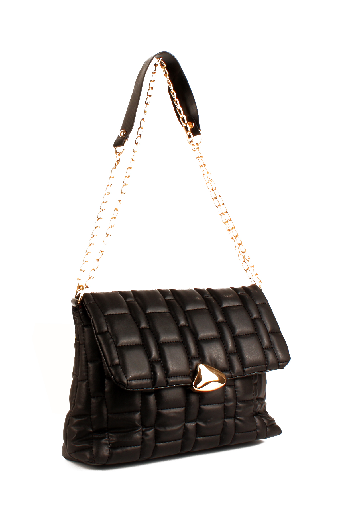 LWE10699-SyhTalhaLuwwe Bag'sKadın Zincir Deri Askılı Kapitoneli Broş Kapaklı Omuz Çantası (10699)