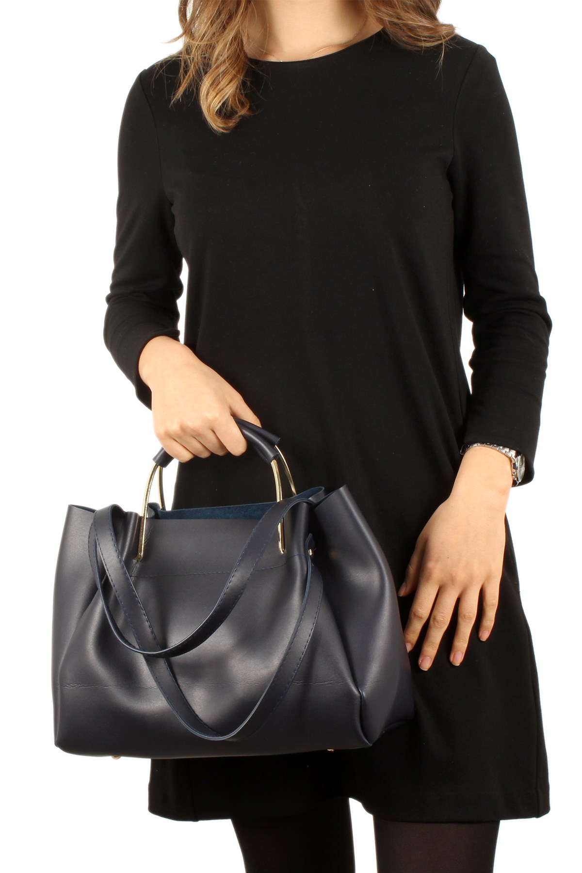 LWE20258-LaciLuwweLuwwe Bag'sLacivert Kadın El ve Omuz Çantası LWE20258-Laci
