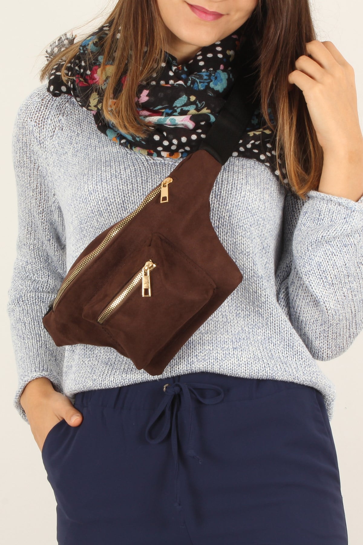 LWE20215-Süet KhvLuwweLuwwe Bag'sLuwwe Bag's -Kadın Bel Çantası