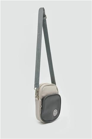 LWE10768-KhvTalhaLuwwe Bag'sKadın Renk Bloklu Fermuarlı İki Bölmeli Telefon - Omuz Çantası (10768)