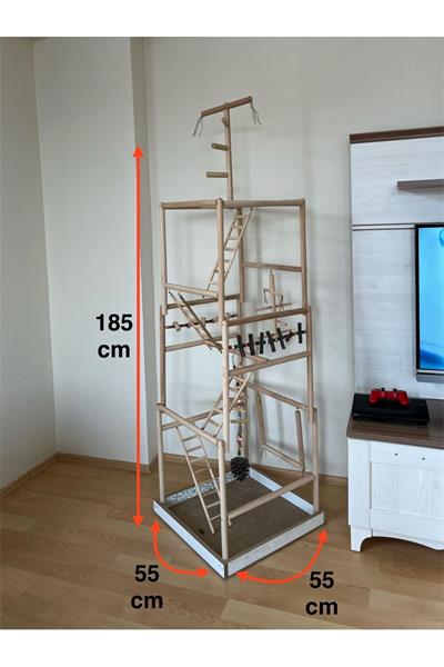 Papağan Oyun Parkı No:20 Büyük Papağanlar için Oyun Alanı 55x55x185cm