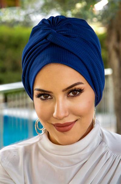 Açık Lacivert Burgu Detaylı Bone