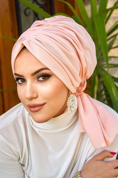 Açık Pudra Tokalı Bone