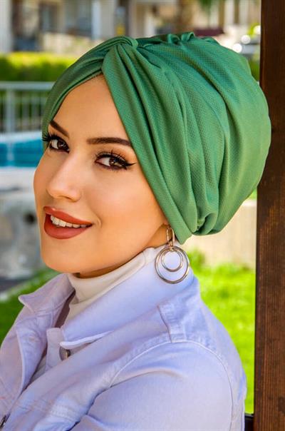 Bahar Yeşil Hazır Burgu Düğüm Bone