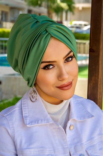 Bahar Yeşil Hazır Burgu Düğüm Bone