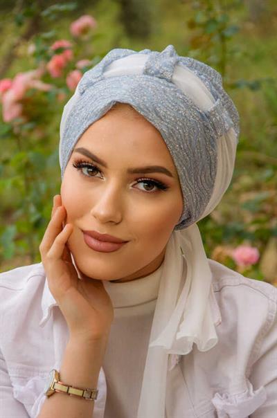 Bebe Mavi Simli Abiye Bone