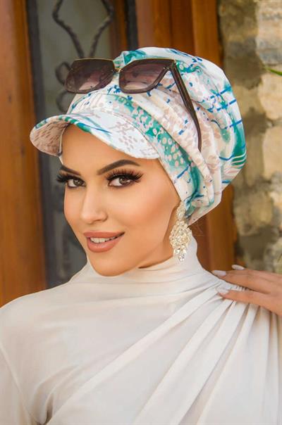 Beyaz Fresh Desen Bantlı Şapka Bone