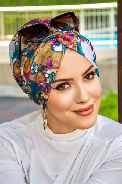 Bordo Etnik Desenli Burgu Bone