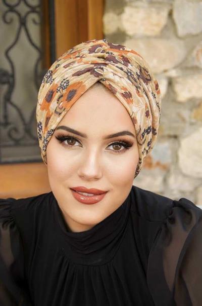 Camel Çiçek Desenli Burgu Bone