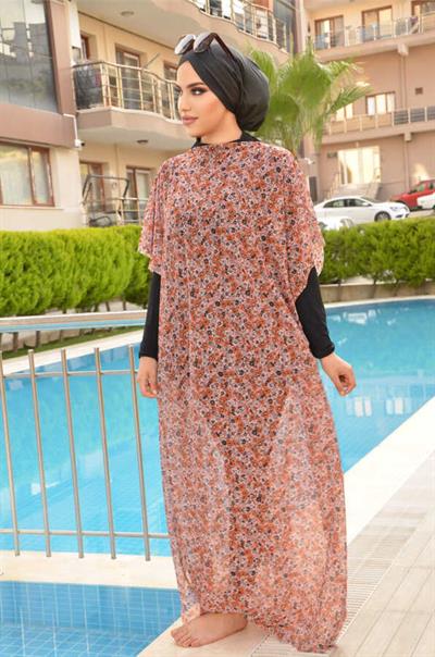 Çiçekli Tesettür Pareo