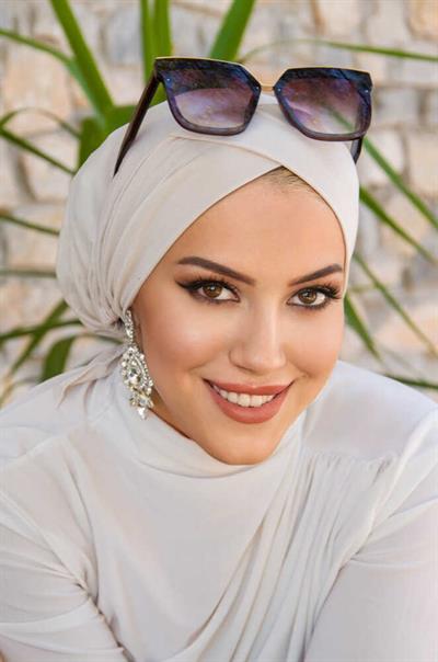 Ekru Çapraz Bantlı Bone