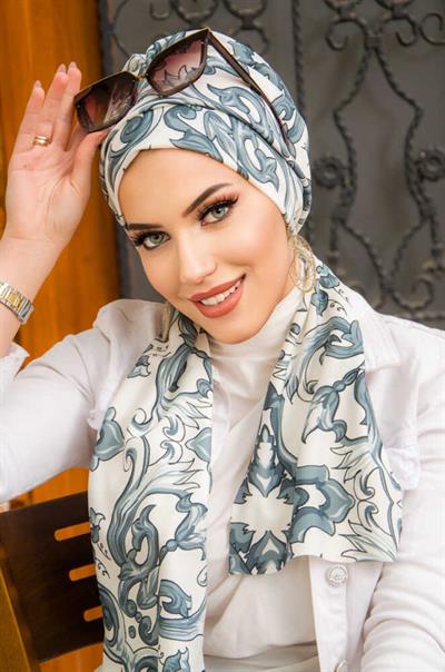 Füme Etnik Desenli Atkılı Bone