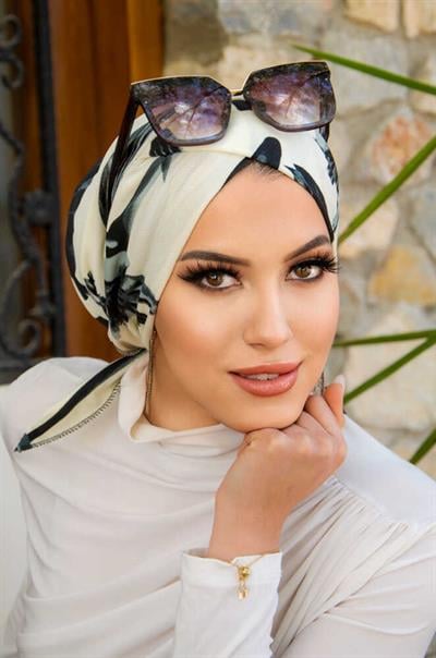 Füme Yaprak Desen Çapraz Bantlı Bone