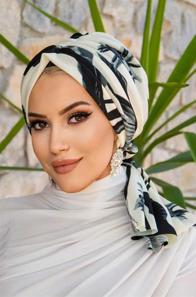 Füme Yaprak Desen Tokalı Bone