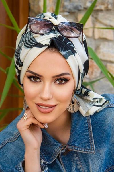 Füme Yaprak Desen Tokalı Bone