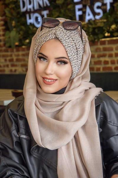 Gri Bej Desen Hazır Şal