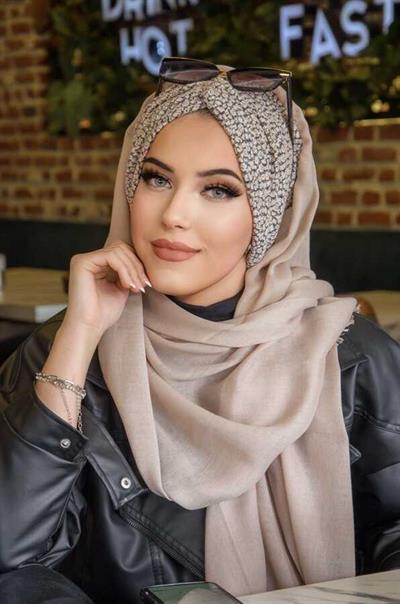 Gri Bej Desen Hazır Şal