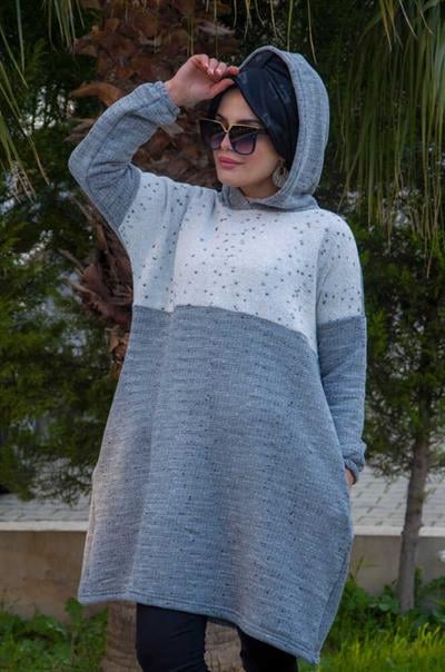 Gri Beyaz Spor sweat - 10200