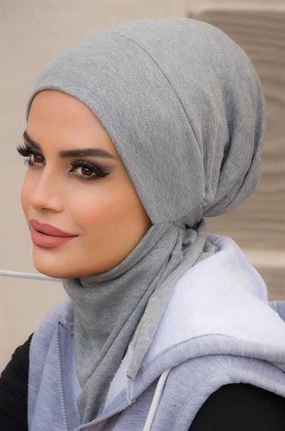 Gri Spor Bone Hijab